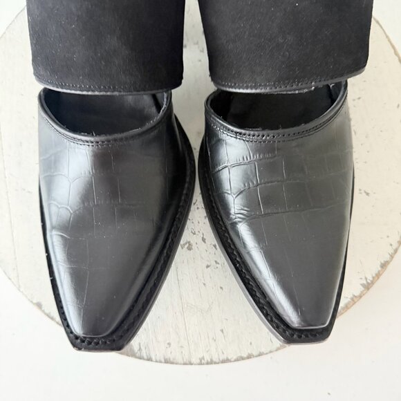 Lane Robin Mule Black Cowboy Boots Womens Western Short Ankle Snip Toe Size 8.5 - Picture 7 of 12